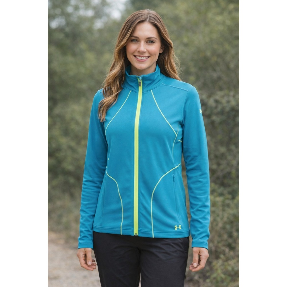 Under Armour Command Full-Zip Loose Fit Jacket Womens Small Blue ColdGear NWT